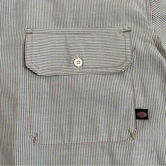 Dickies Flannel Striped Shirt Button Down Men’s Size Extra Large - Picture 4 of 8